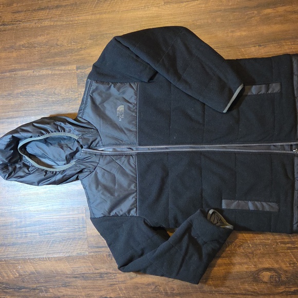 The North Face Black Hooded Coat Reversible Size Boy 14/16 L - Picture 5 of 7